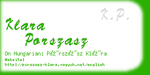 klara porszasz business card